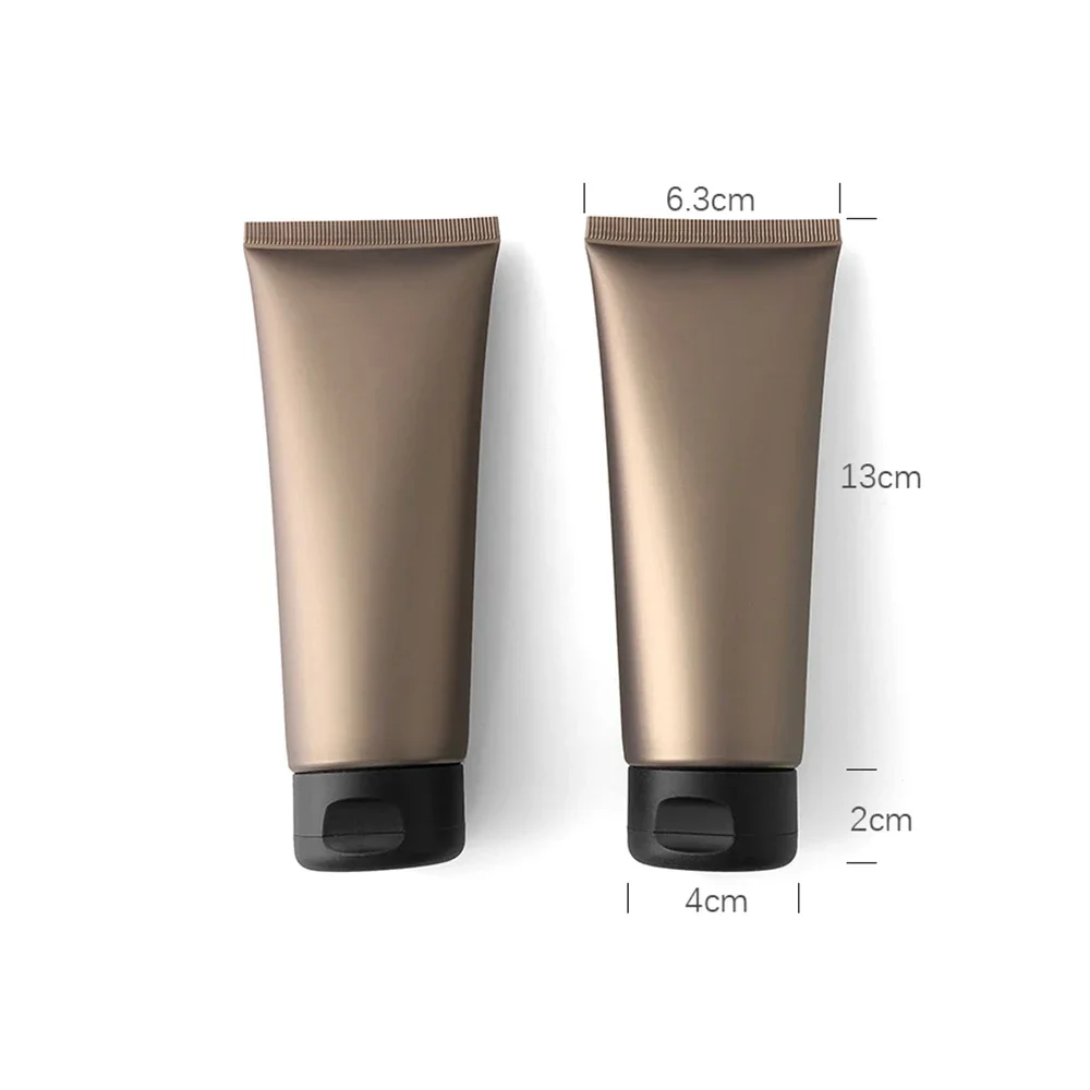 100g Frosted Gold Brown Plastic Soft Tube 100ml Facial Lotion Cream Refillable Squeeze Bottle Empty Cosmetic Container