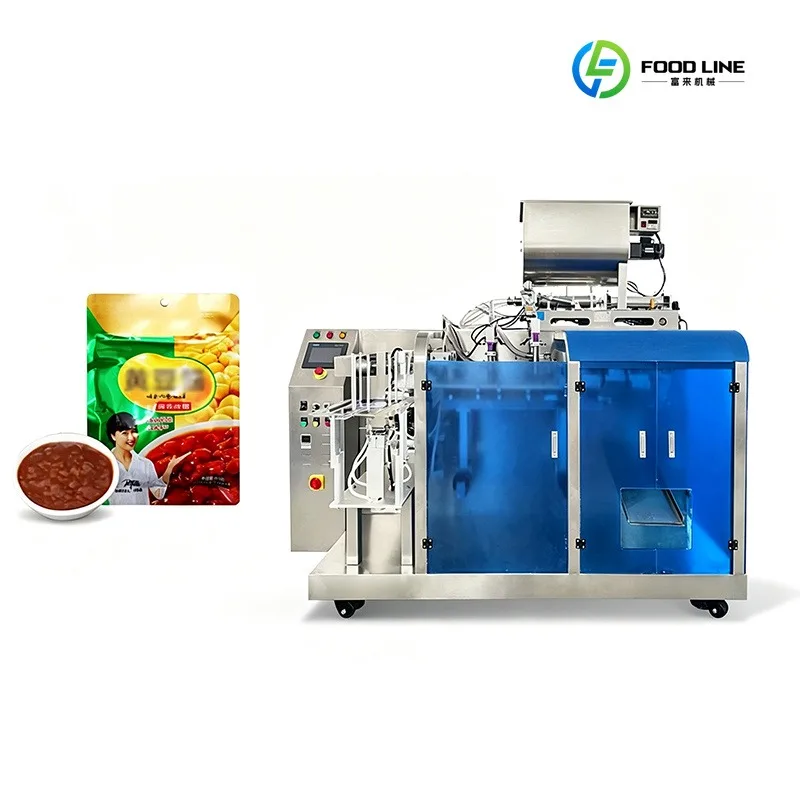 Fully Automatic Premade Pouch Packaging Machine for Soybean Paste Multi Function Liquid Food Packing Equipment Customized