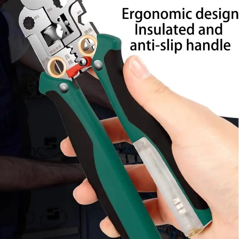 

A0KE Efficiency Cable Stripper Featuring Safety Alert System NonSlip Handle For DIY Projects
