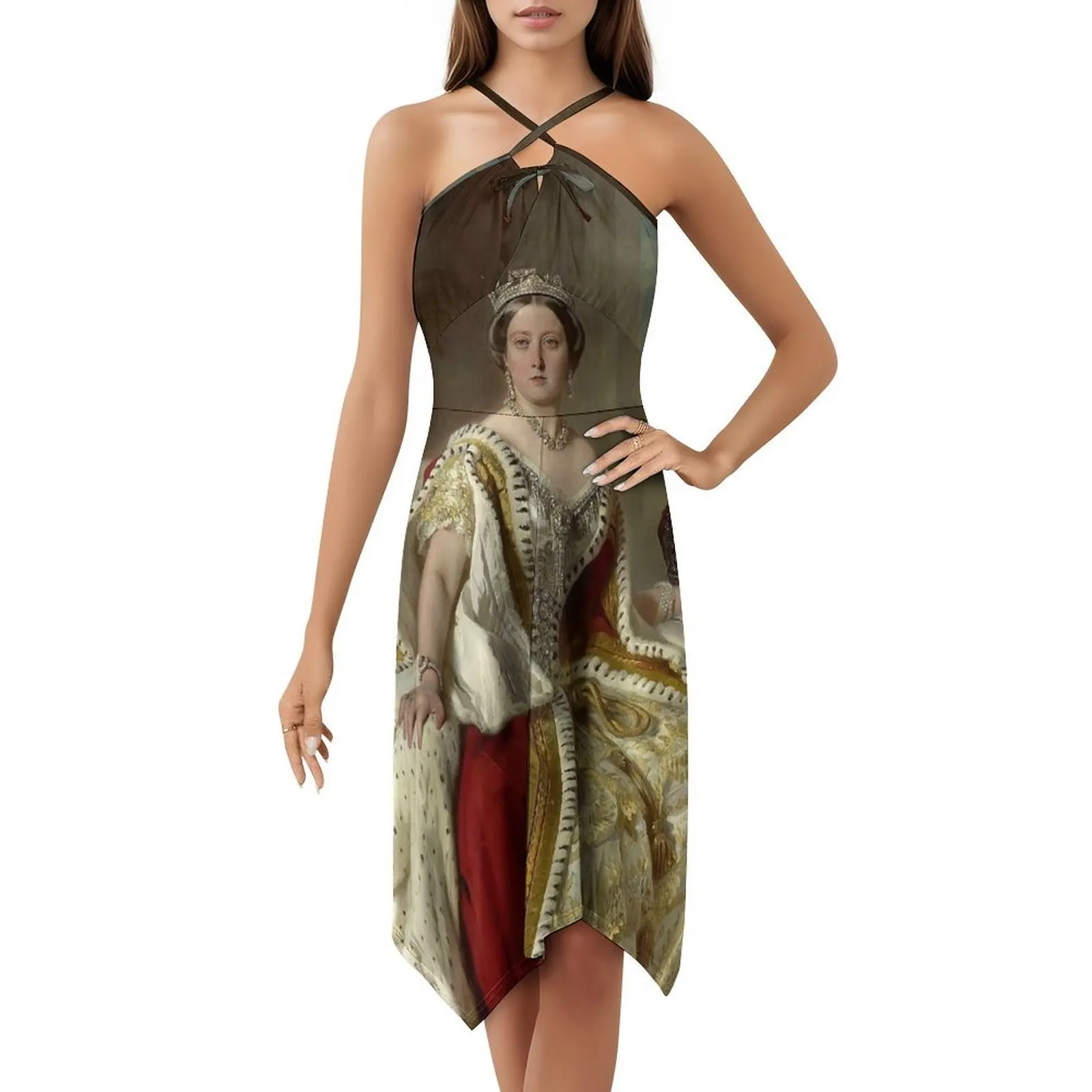 Queen Of England Preppy Style Mini Dress For Women A-Line Loose Fit Casual Day Dress Queen Monarch England English Royal Womens