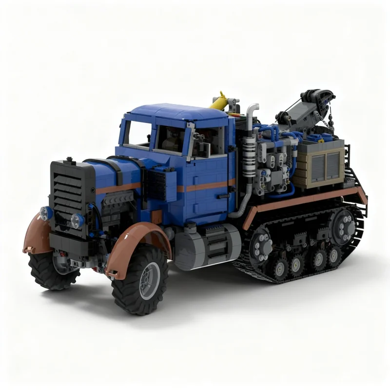 4092pcs MOC Technical Scammell Modified Halftrack Service Truck Model Building Blocks Toy Architecture Christmas Gift Collection