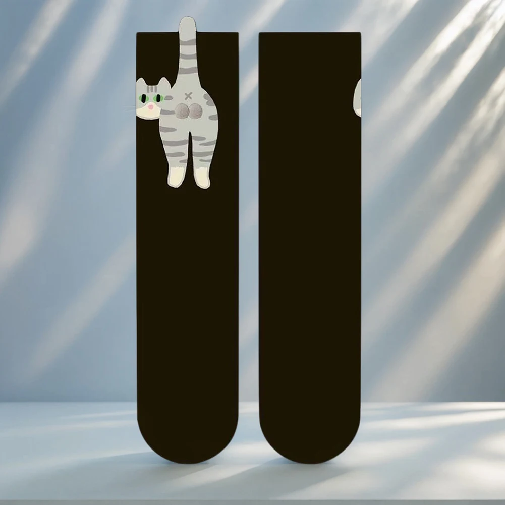 

1-5Pairs Cute Cat Socks with 3D Cotton Balls Cute Cat Socks Novelty Funny Animal Fun Crew Cats Sock for Women Cats Lovers Gifts