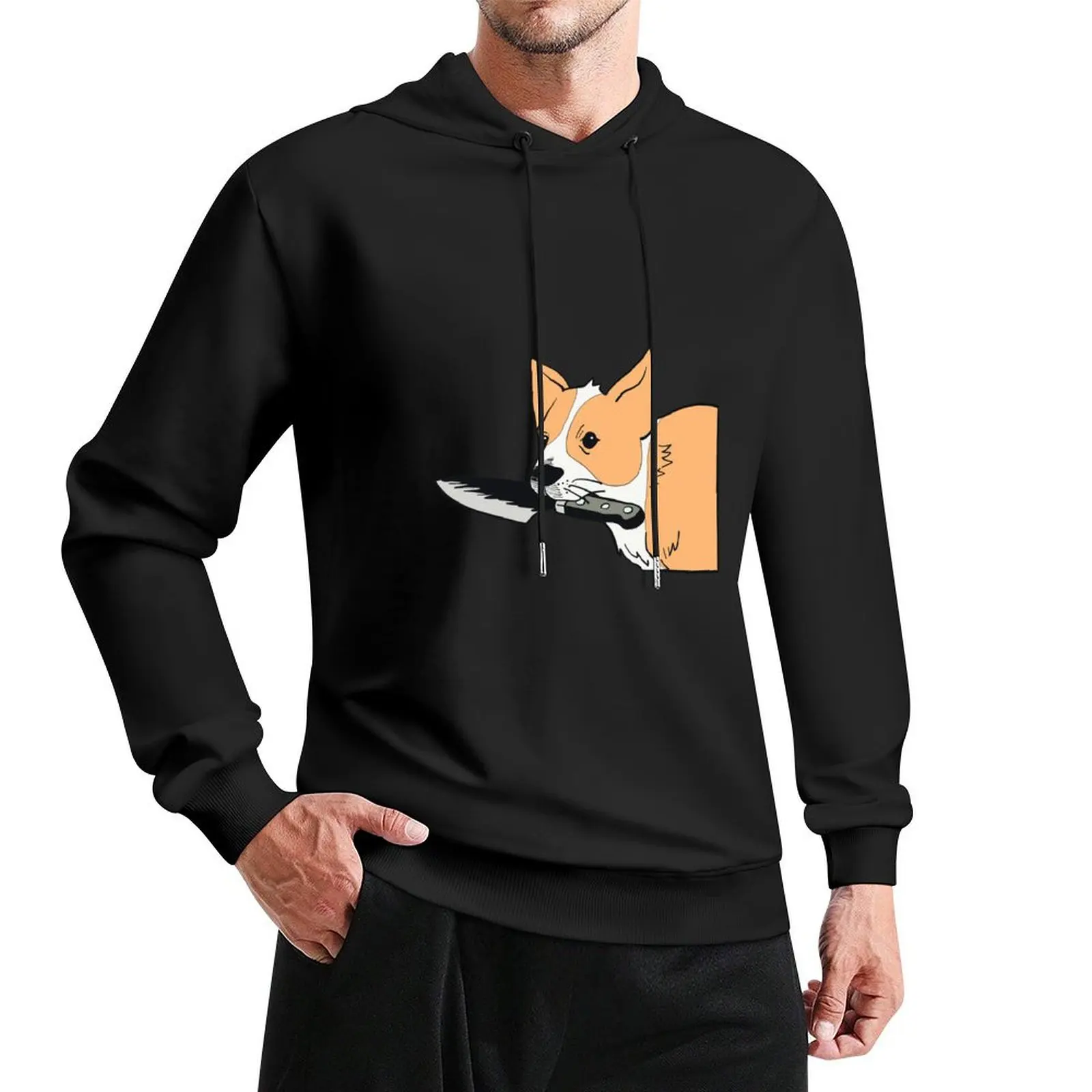 Corgi Knife Pullover Hoodie hooded shirt autumn new products hoodies for men