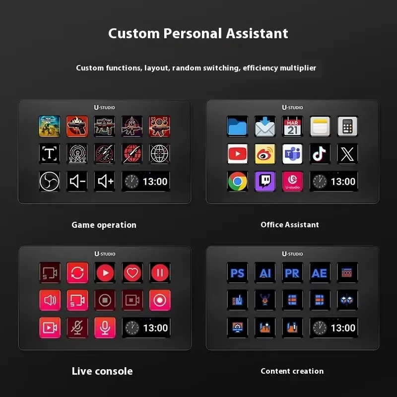 Ulanzi D200 Stream Deck Keyboard Custom Production Console Studio Controller For Gaming Live Broadcast Content Creation Youtube