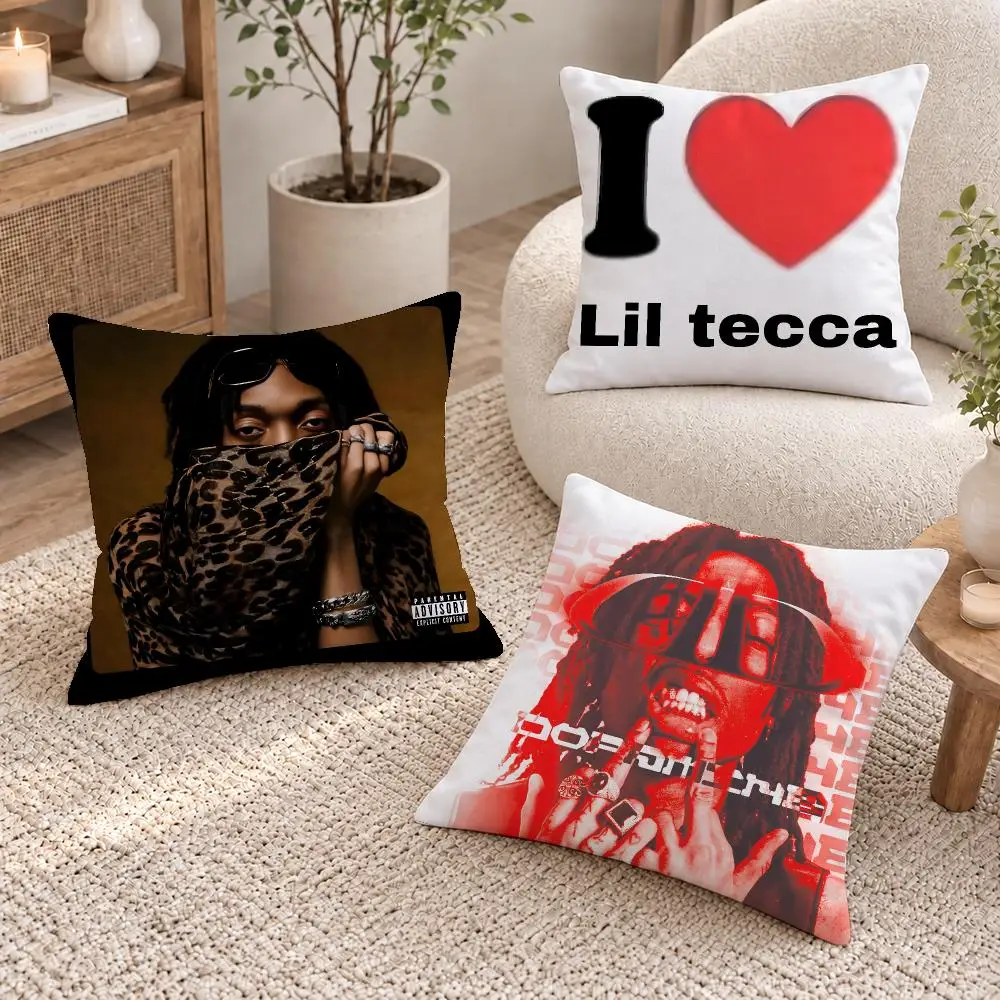 Rap Singer Lil Tecca Cushion Cover Short Plush Pillow Cover, Washable Wrinkle-Resistant for Sofa Bedroom Decor Gift