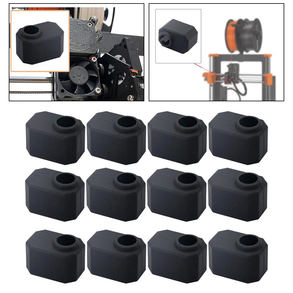 Silicone Sleeves for Heating Blocks 12PC Set Compatible with For Prusa For MK4 XL Enhance Filament Cooling Efficiency