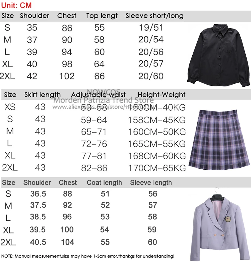 เสื้อสูทเบลเซอร์แขนสั้นสำหรับผู้หญิง2024เสื้อแจ็คเก็ตเครื่องแบบญี่ปุ่นเสื้อโค้ทแขนยาวสำหรับสุภาพสตรีเด็กผู้หญิง JK เสื้อผ้าอนิเมะสีม่วง