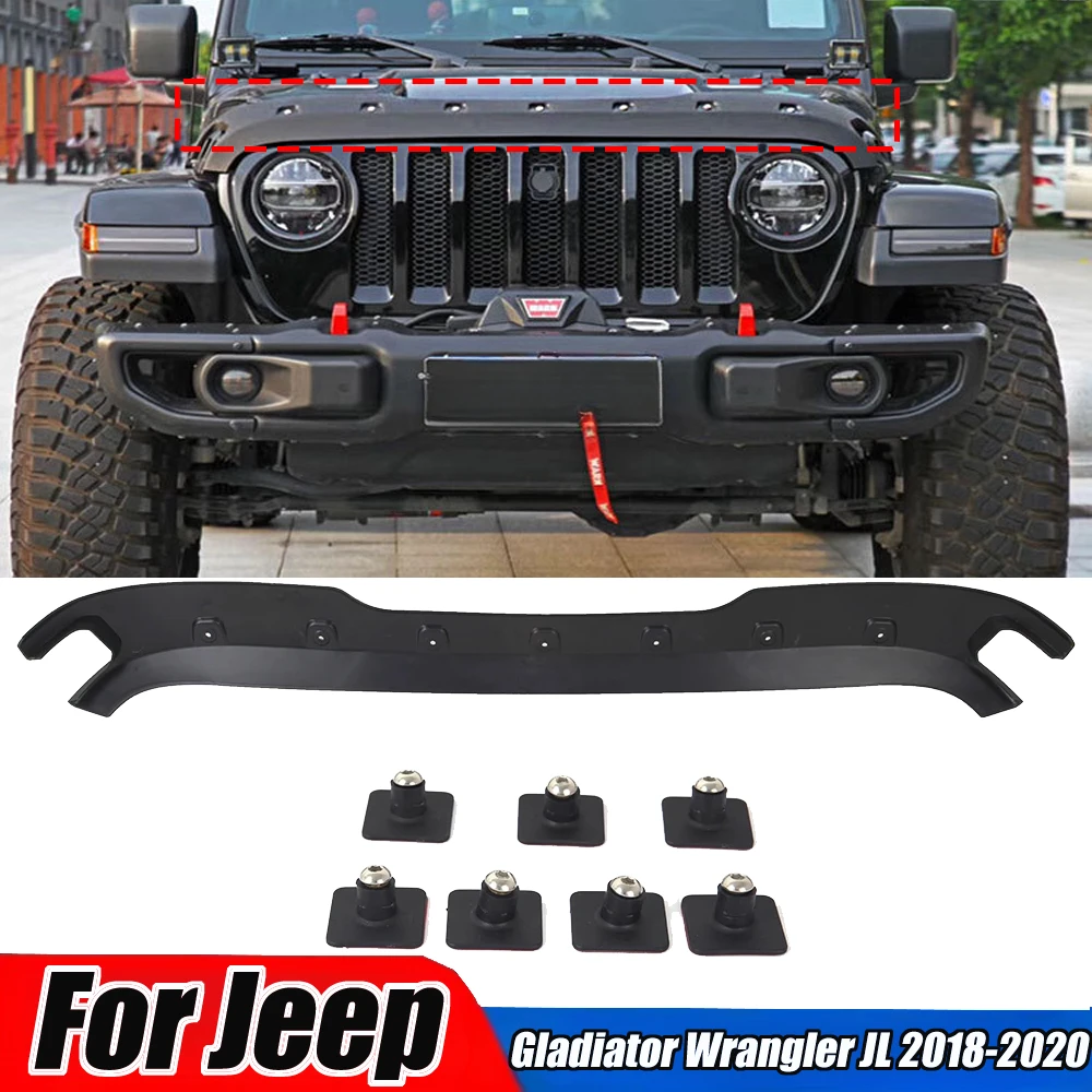 

Hood Trail Armor Head Cover Protector For Jeep Gladiator Wrangler JL 2018 2019 2020 Matte Black ABS Car Guard Accessories