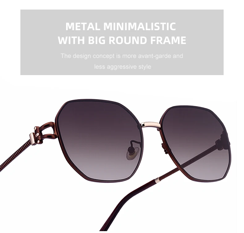 Übergroße quadratische Sonnenbrille für Damen – Luxusmarke 2026, Punk-Metallrahmen, Polygon-Sonnenbrille für Damen, modische Eyewear-Shades – Detail 6