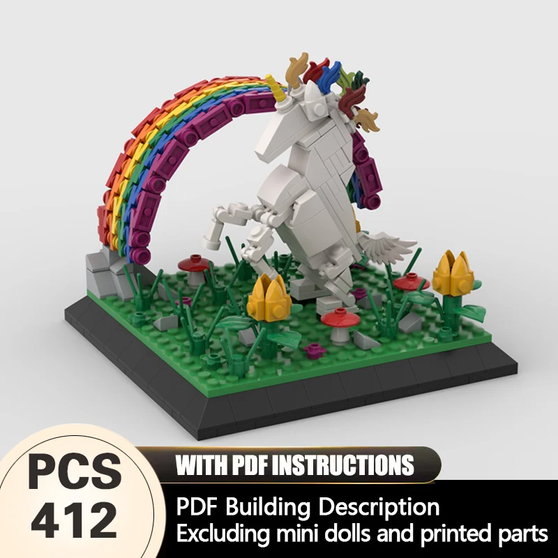 Creators Animal Series Model MOC Building Bricks Cute Unicorn Modular Technology Gifts Holiday Assemble Children Toys Suit