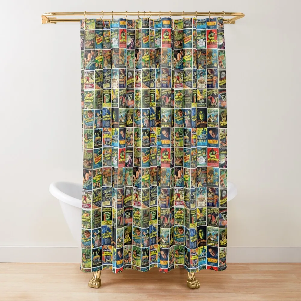 

Universal Monsters Poster Collage Shower Curtain For Shower For The Bathroom Anime Bathroom Waterproof Bathroom Shower Curtain
