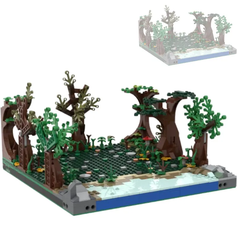 Spot MOC-112939 Forbidden Forest Small Particle Assembly Building Blocks Puzzle Toy Model Gift Set Ornament