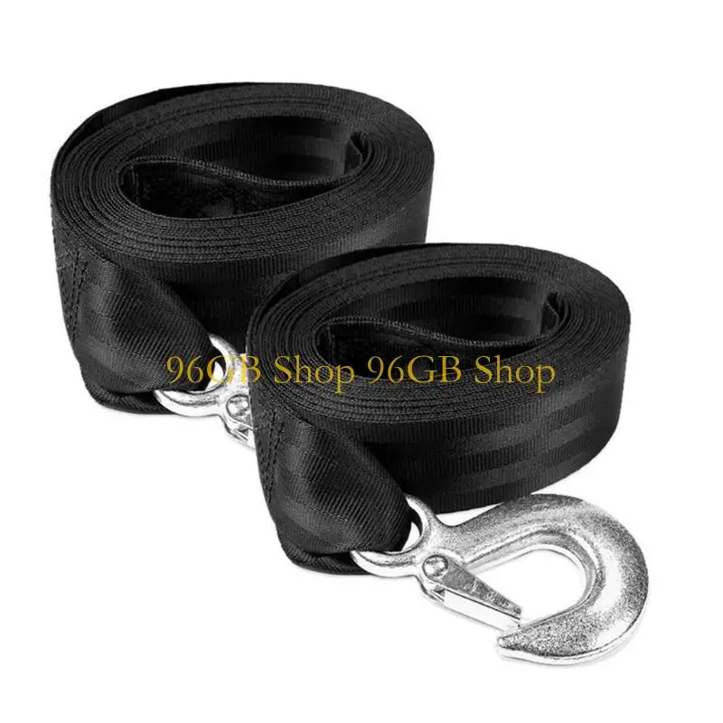 96GB Wearproof Trailer Boat Winch Strap 4/6Meters Vehicle Emergency Rescue Rope Belt Boat Transportation Fixed Rope