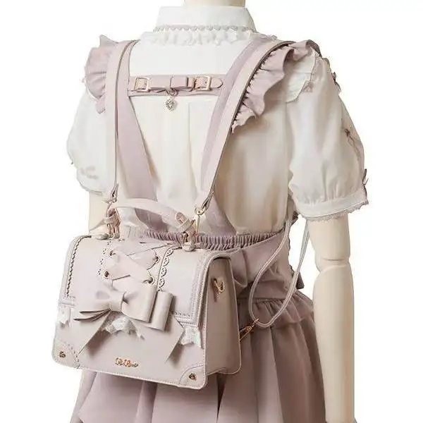 Fashion Backpacks Japanese Style Shoulder Dual-use Bows Women's Bags Lace Exquisite Heavy Industry Girls' Kawaii Backpack