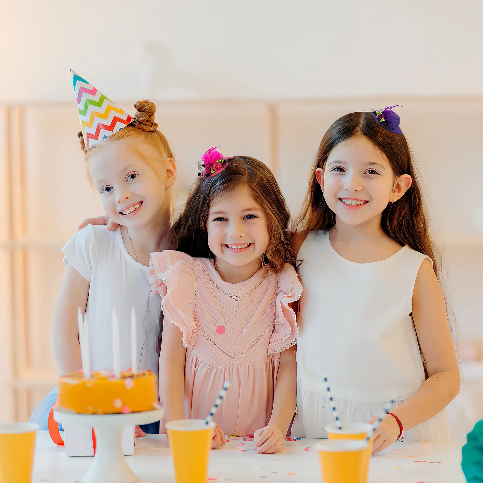 

12Pcs Mini Hat Hair Clips Girls Barrettes Party Dance Kids Accessories Random Color Fashion Hair Barrette Barrettes for Girls