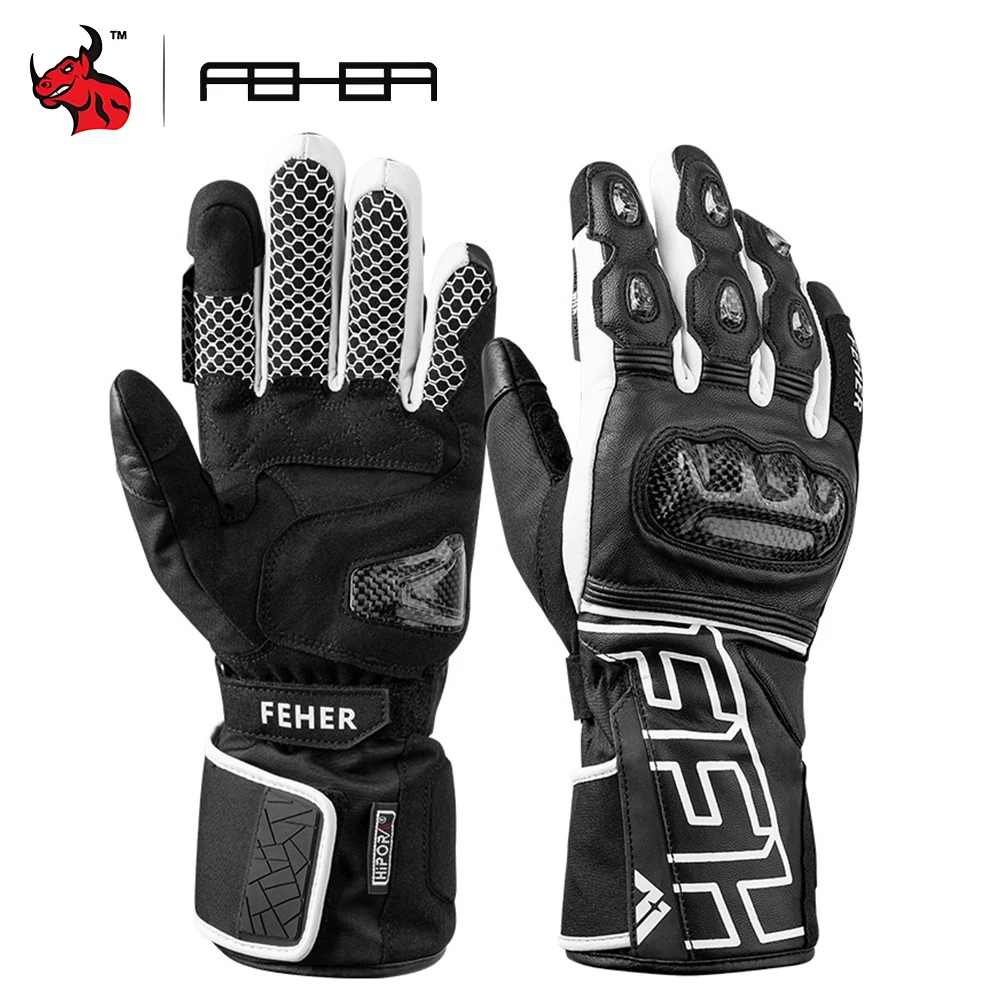 

Men's Winter Genuine Leather Motorcycle Gloves Motorbike Rider Equipment Windproof Thickened Warm Waterproof Gloves S-2XL