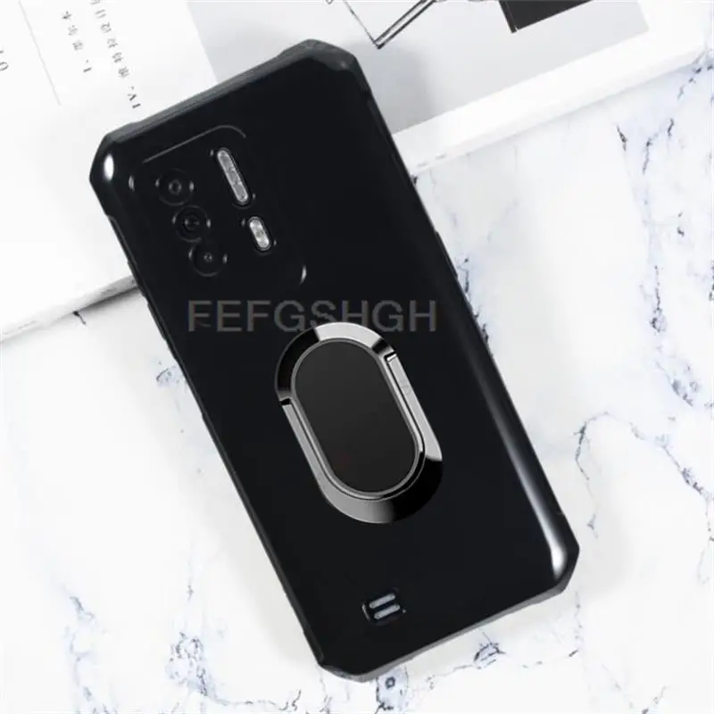 Dla Oukitel WP17 6.78 "2021 Oukitel WP17 tylny uchwyt uchwyt pierścieniowy etui na telefon smartfon TPU miękki silikonowy pokrowiec