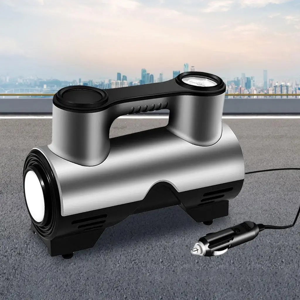 Mini Air Compressor 100PSI Powerful Motor Portable Tire Inflator Pressure Gauge for Auto Car and Bicycle Inflatables