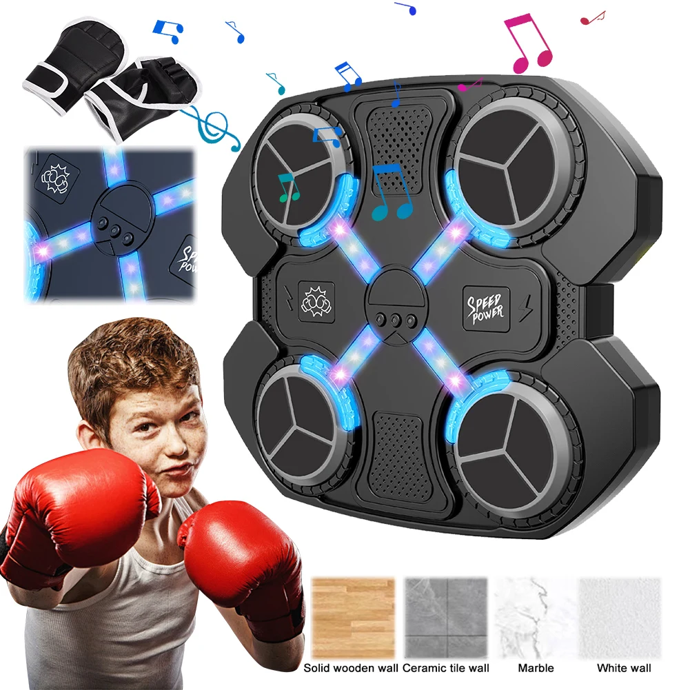 Smart Bluetooth Music Boxing Machine Wall Boxing Target LED Lighted USB Charging Sandbag Boxing Training Target Boxing Equipment