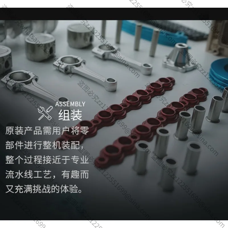 Suitable for Metal Inline Four-cylinder Engine Models, Movable Mini Car Engine Model Ornaments