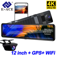 4K  12 Inch GPS WIFI Touch Night Vision Car DVR Dash Cam Dashcam Video recorder Camera Rear View Black box Smart androi 70 gol