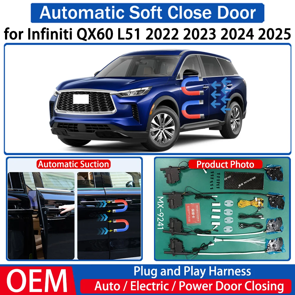 for Infiniti QX60 L51 2022 2023 2024 2025 Car Automatic Soft Close Door Electric Suction Auto Power Closing System Plug＆play