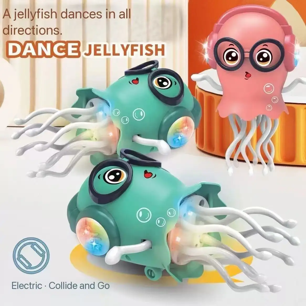 Magic Dancing Electric Jellyfish LED Music Octopus Child-Interactive Universal Toy