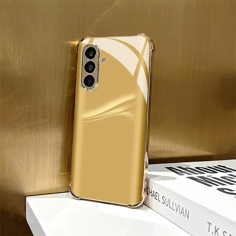 Flowing gold patterned glass phone case suitable for Samsung Galaxy S26 S25 S24 S22 S21 S20 FE/Ultra/Plus anti drop back cover