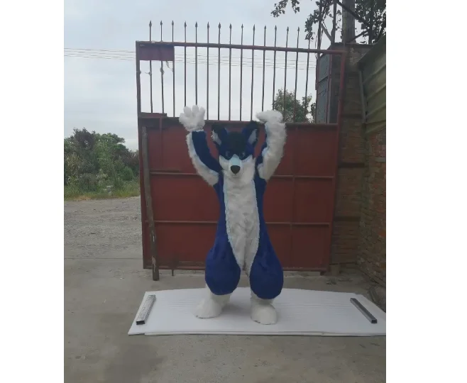 Furry Mascot Blue Husky Dog Cat Fox Prop Fursuit Fursona Clothing Suit Xmas Easter Festival Adult