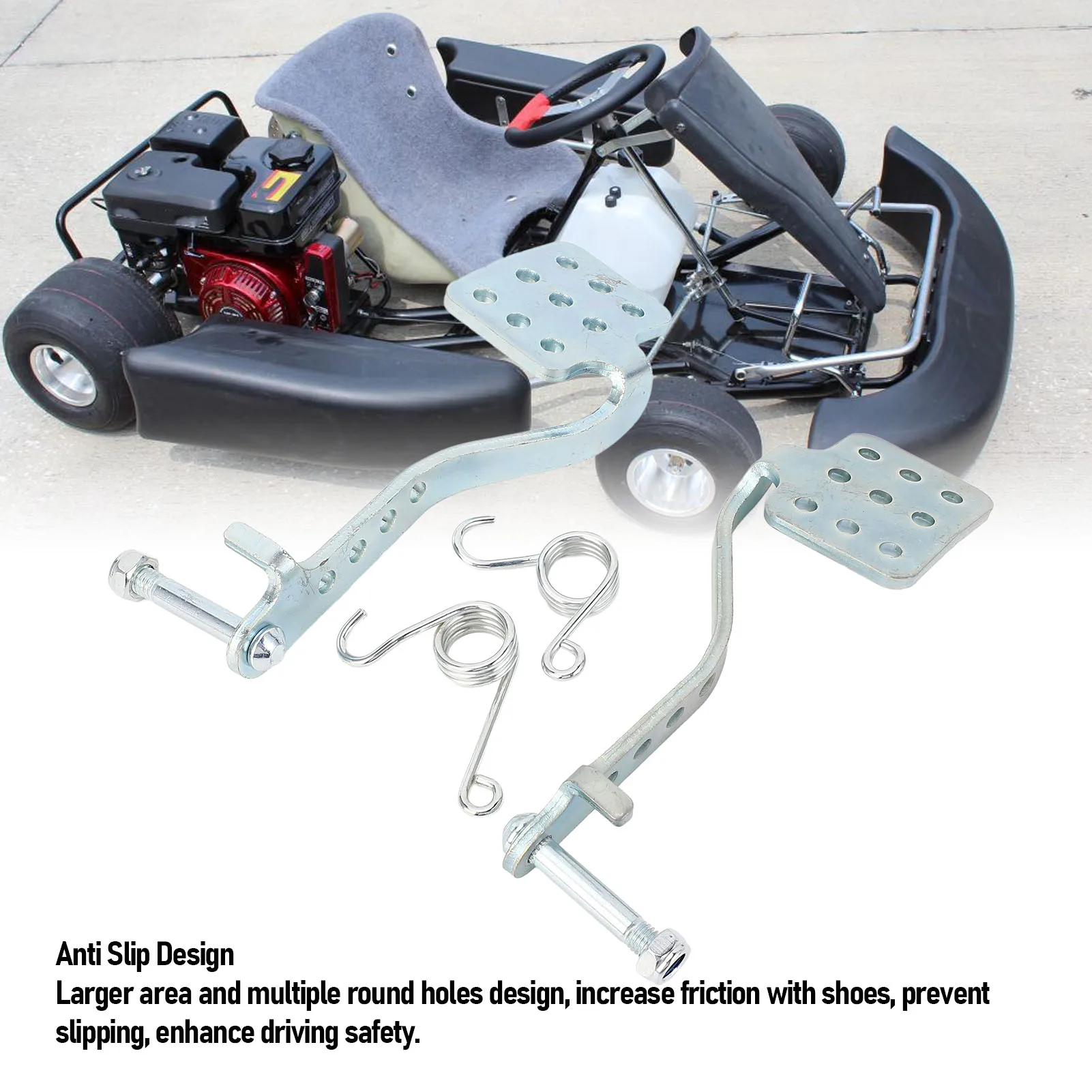 

Go Kart Pedals Brake Throttle Pedals Easy Installation Erosion Resistant with Return Springs for Kart Cart