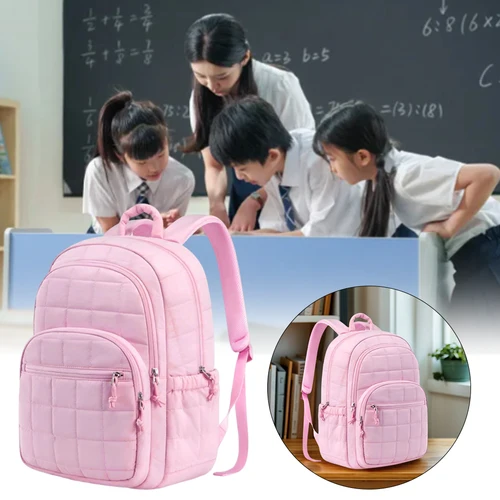 Imagen 2 del producto Bolsa para ordenador portátil de 15,6 pulgadas, mochila informal para escuela universitaria de alta capacidad, mochila de viaje portátil impermeable para exteriores para niñas y mujeres