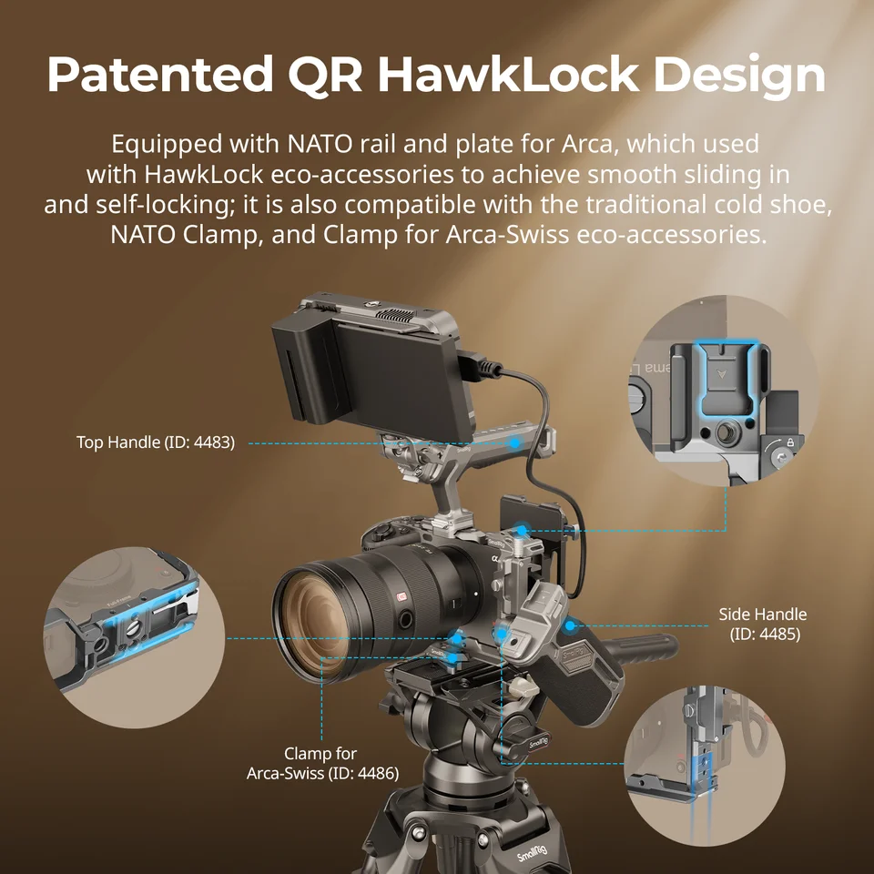 4770 FX3/FX30 قفص هوكلوك نظام الإفراج السريع مشبك كابلات نقاط تركيب متعددة ملحقات الكاميرا لسوني #4