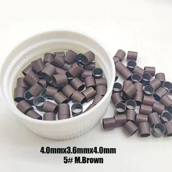 Micro Ring Links 1000Pcs Copper Micro Tubes Rings 4.0x3.6x4.0mm Links for Hair Extensions Straight Copper Micro Beads