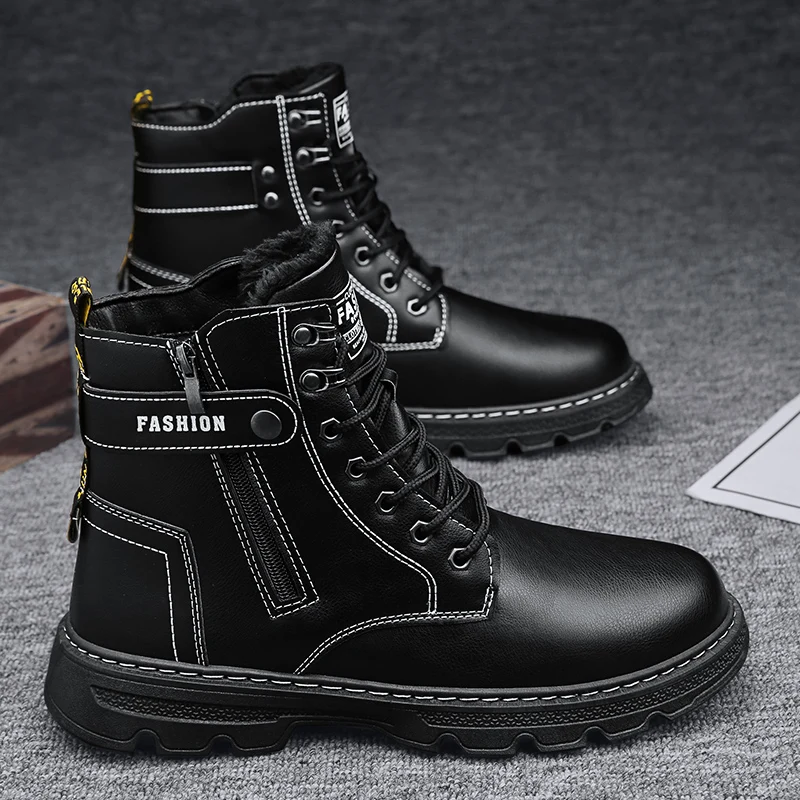 

Новые мужские высокие рабочие ботинки в британском стиле, обувь в стиле ретро, универсальная повседневная обувь, модные модные мотоциклетные ботинки
