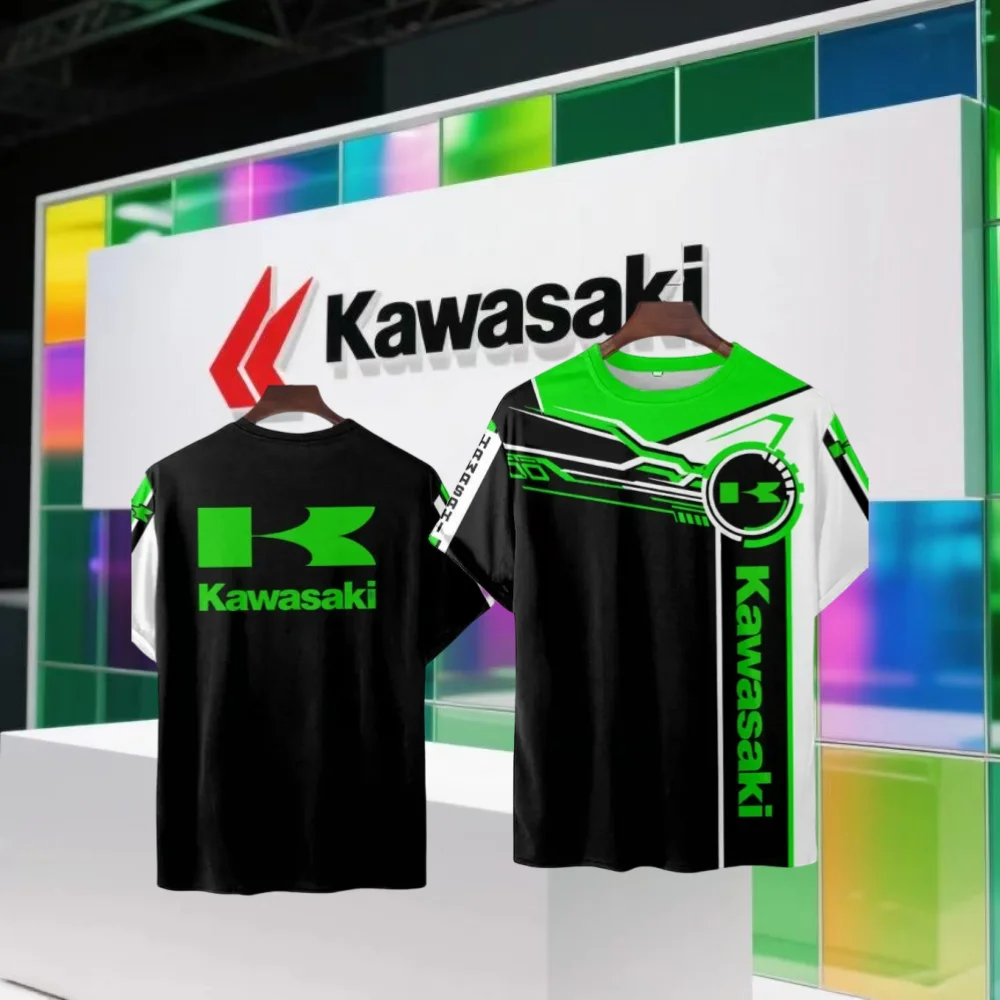 

Men's Kawasaki Motorcycle Graphic T-shirts 2025 New Summer Casual Short Sleeve Loose Comfortable High Quality Unisex T Shirt