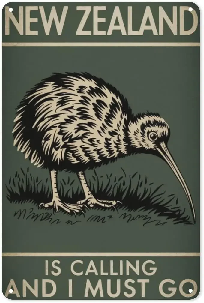 New Zealand Wanderlust Metal Sign 8X12IN 