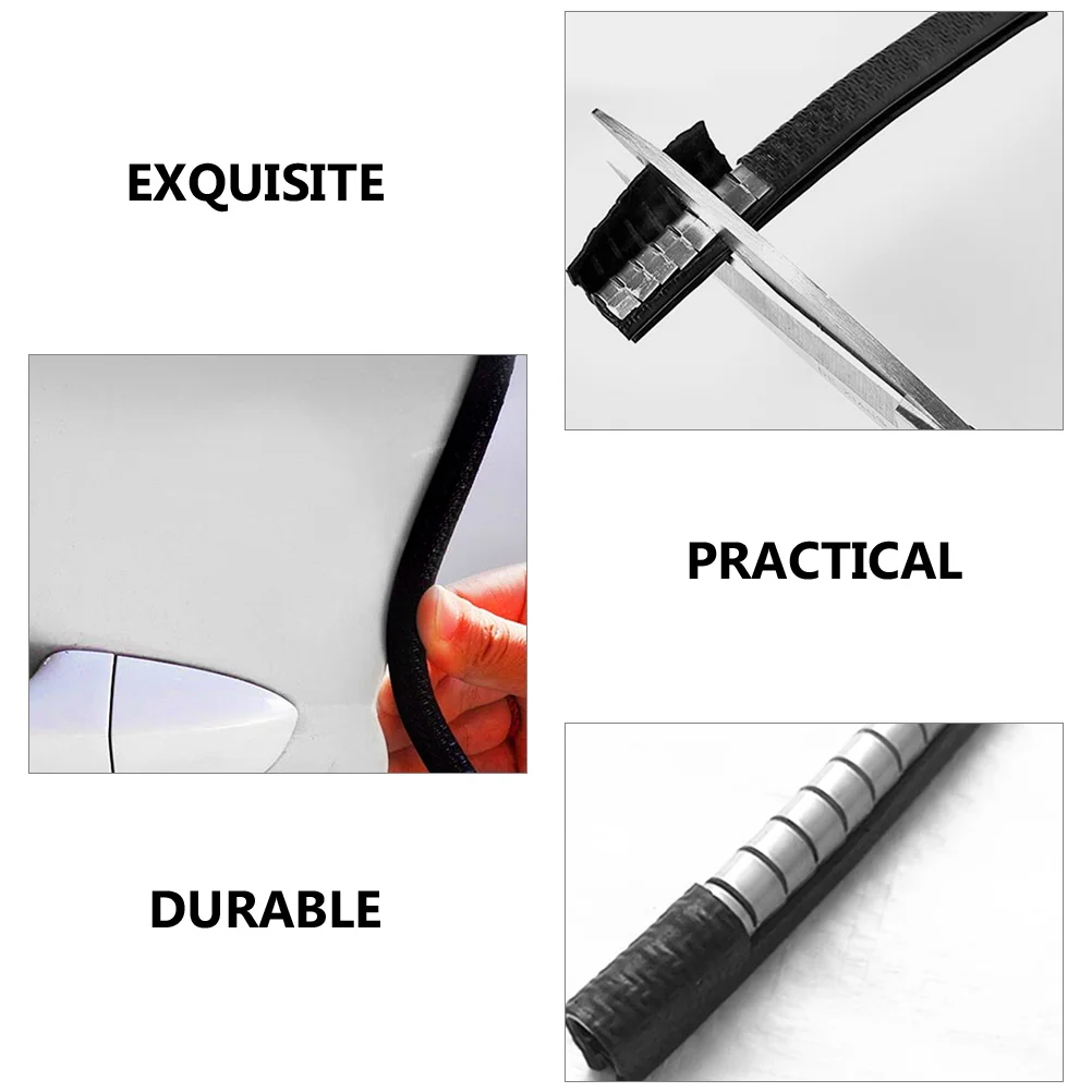

5pcs Car Door Protector Strip Anti Collision Sealing Weatherstrip Sound Insulation Windproof Door Trim for Vehicles