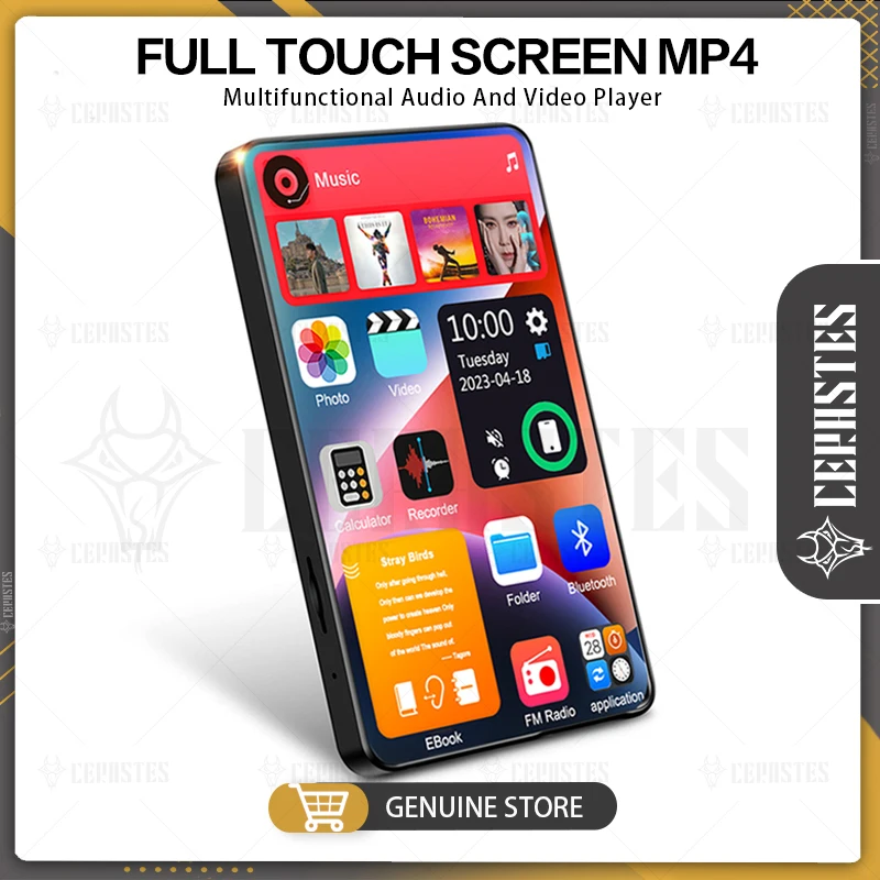 2023New UI MP4 Player MP3 Music Player Bluetooth5.0 Touch Screen 16GB with Speaker 1080P Video Ebook FM MP3 Audio Player16G-128G