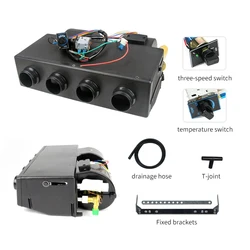 404-4 Holes Auto Air Conditioning Refrigeration Evaporator Assembly Modification Universal 12v/24v For Trucks Excavators Tractor
