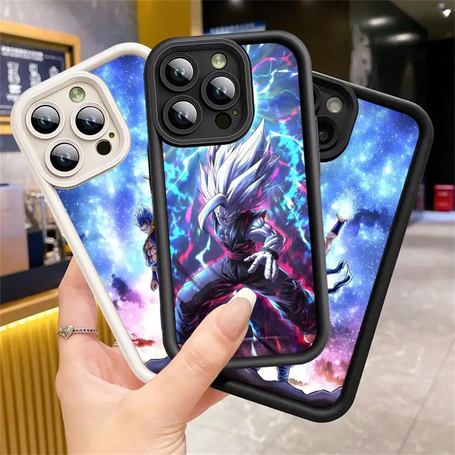 Custodia morbida per iPhone XR 13 12 11 Pro Max XS Max 16e 15 16 14 Plus 17 Air Dragon Ball Son Goku Vegeta Beerus
