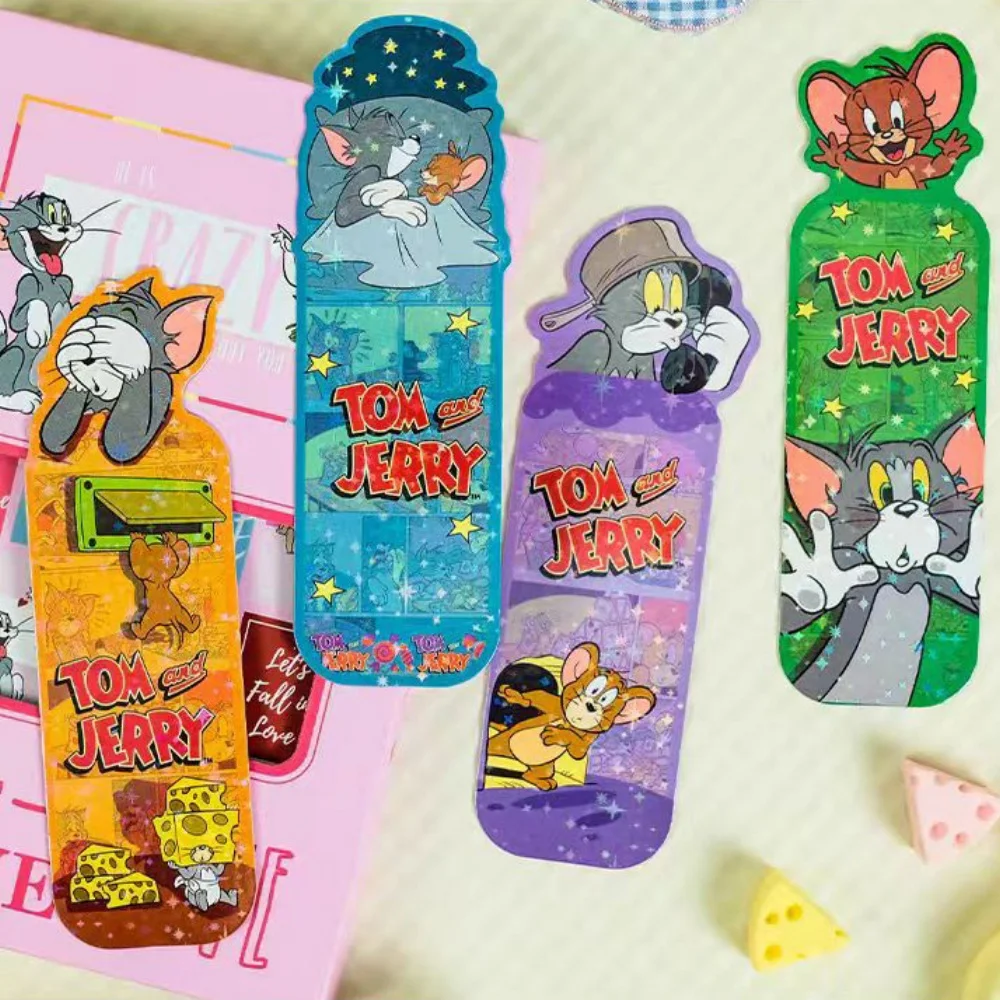 Подлинная канцелярская закладка «Том и Джерри», кавайный маркер для украшения книги, мультяшные маркеры для учебы и чтения страниц, подарок для мальчика и девочки