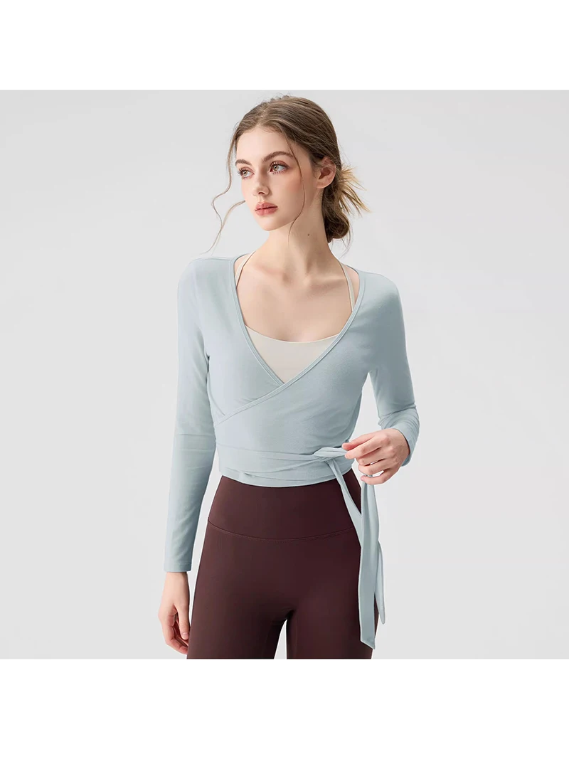 Top de Yoga Dry-Fit de Manga Longa, Roupa de Dança e Fitness, Colete de Treino de Pilates, Roupa Esportiva Feminina Modeladora, Conjunto de Corrida de Secagem Rápida