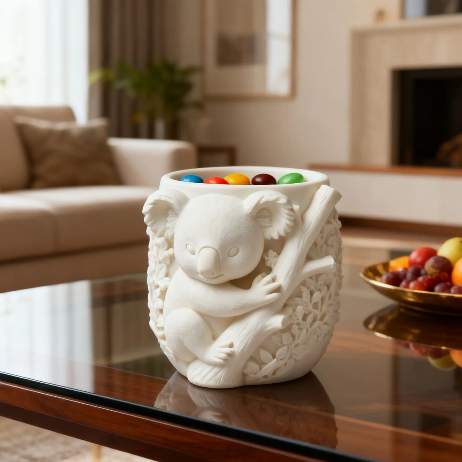 Detailed Koala Bear Concrete Pot Silicone Mold 3D Animal Tree Hugger Mould for DIY Epoxy Resin Crafts, Desktop Decor Storage Cup