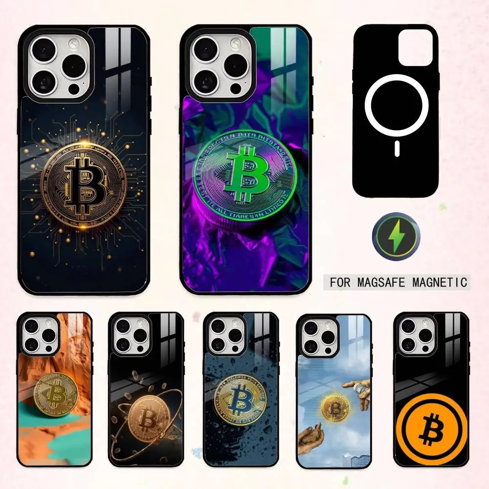 

D-Digital Currency Bitcoin Phone Case For iPhone17,16,15,14,13,12,11 Plus,Pro Max Magnetic For Magsafe Wireless Charging