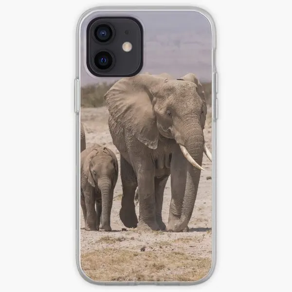 African Elephant Family Iphone Tough Cas  Phone Case Customizable for iPhone 6 6S 7 8 Plus X XS XR Max 11 12 13 14 Pro Max Mini