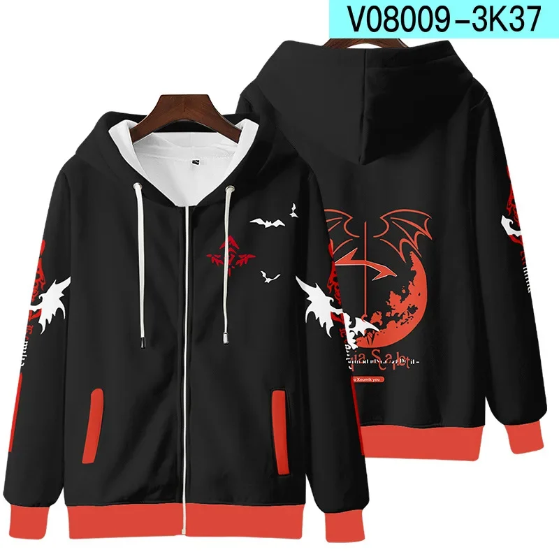 Anime Touhou Project Women/Men Hoodies Sweatshirts Cirno Remilia Scarlet Flandre Scarlet Cosplay Zipper Hooded Jacket Outerwear