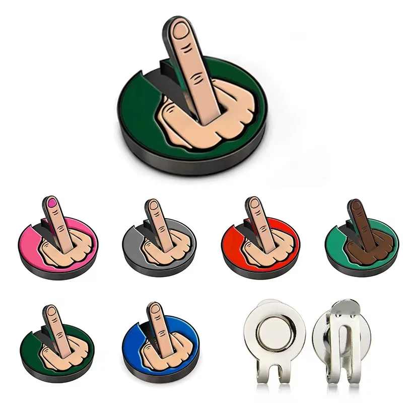 Funny Middle Finger Golf Ball Marker Golf Hat Clip Marker Magnetic Removable Golf Ball Position Mark Golf Creative Gifts