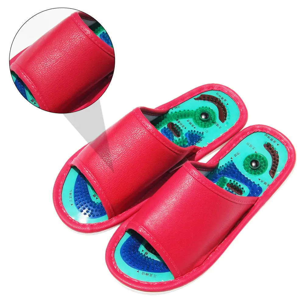 

1 Pair Magnetic Massage Slippers For Men Women Non-Slip Lightweight Hollow Toe Out Breathable Foot Care Sandals Household