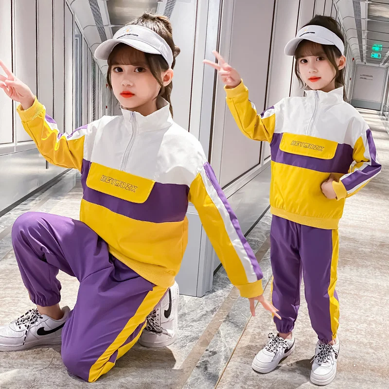 

Girls Suit Sweatshirts +Pants Cotton 2Pcs/Sets 2022 Scoop Spring Autumn Thicken Sport Suits Sets Uniforms Kid Baby Children Clot