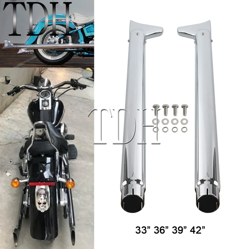 Motorcycle Exhaust Pipe For Harley Softail Standard FXSTI Deuce FXSTDI Springer Classic FLSTSCI Exhaust System Fish Tail Muffler